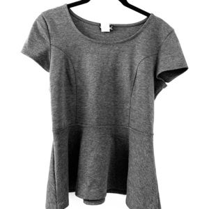 WetSeal Gray Peplum Short Sleeve Top Business